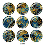 20MM Bohemia Pattern Print glass  snaps buttons