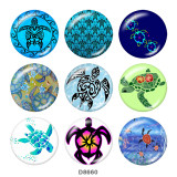 20MM   Sea  turtle  Print   glass  snaps buttons Beach Ocean