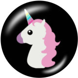 20MM  Unicorn   Print   glass  snaps buttons