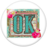 20MM  Cross   Print   glass  snaps buttons