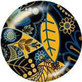 20MM Bohemia Pattern Print glass  snaps buttons
