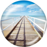 20MM   summer   Print   glass  snaps buttons  Beach Ocean