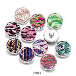 20MM   multicolor Leopard   Pattern   Print   glass  snaps buttons