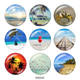 20MM   summer   Print   glass  snaps buttons  Beach Ocean