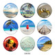20MM   summer   Print   glass  snaps buttons  Beach Ocean