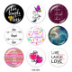 20MM  arrow   Butterfly   Print   glass  snaps buttons