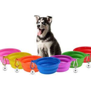 TPE Folding Silicone Pet Bowl Dog Bowl Portable Pet Supplies fit 18&20MM snap buttom snap jewelry