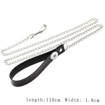 Cross-border European and American Gothic style leather leash dog chain dog leash pet leash couple fun toy  fit  20MM chunks snaps jewelry