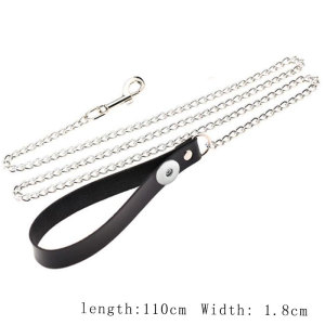 Cross-border European and American Gothic style leather leash dog chain dog leash pet leash couple fun toy  fit  20MM chunks snaps jewelry
