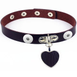 Anime Rock Harajuku Punk Gothic Love Pendant Necklace Leather Collar Leather Necklace Necklace  fit two 20MM chunks snaps jewelry