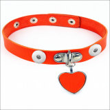 Anime Rock Harajuku Punk Gothic Love Pendant Necklace Leather Collar Leather Necklace Necklace  fit two 20MM chunks snaps jewelry