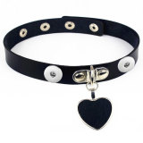 Anime Rock Harajuku Punk Gothic Love Pendant Necklace Leather Collar Leather Necklace Necklace  fit two 20MM chunks snaps jewelry