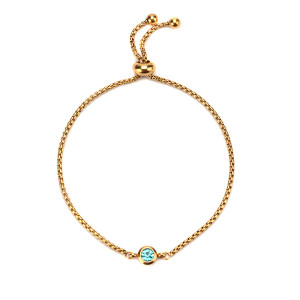 Stainless steel twelve birthday stone ladies bracelet jewelry