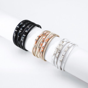 Bohemian Multilayer Crystal Bead Ethnic Leather Bracelet Personalized Fashion Accessories Multilayer Bracelet