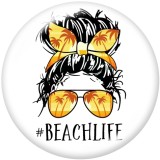 20MM  MOM  Beach  Print   glass  snaps buttons