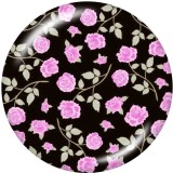 20MM   Flower  pattern   Print   glass  snaps buttons