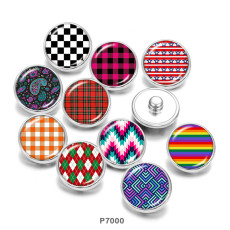 20MM  color  pattern   Print   glass  snaps buttons