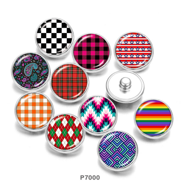 20MM  color  pattern   Print   glass  snaps buttons