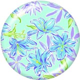 20MM   Flower  pattern   Print   glass  snaps buttons