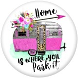 20MM  words   Car   Print   glass  snaps buttons