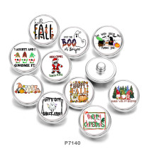 20MM   Christmas   Print   glass  snaps buttons