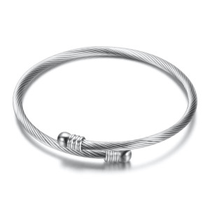 Stainless Steel Cable Wire Bracelet Gold+Rose Gold+Steel Color Fashionable Simple Jewelry Lady Jewelry