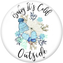 20MM  words    Flower   Print   glass  snaps buttons