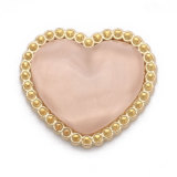 20MM design Heart LOVE metal snap Golden  Plated with Rhinestone snap button
