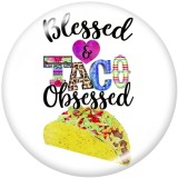 20MM  words   Pattern   Print   glass  snaps buttons