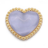 20MM design Heart LOVE metal snap Golden  Plated with Rhinestone snap button