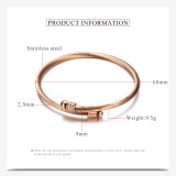 Stainless Steel Cable Wire Bracelet Gold+Rose Gold+Steel Color Fashionable Simple Jewelry Lady Jewelry