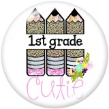 20MM  words   Pattern   Print   glass  snaps buttons