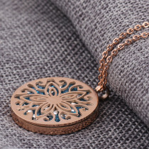 Rubik's Cube Stainless Steel Necklace Women's Rose Gold Blue Crystal Unfading Pendant Jewelry