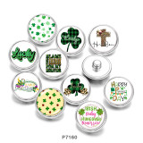 20MM  Clover  Cross   Print   glass  snaps buttons