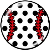 20MM  Baseball  Pattern  Print   glass  snaps buttons