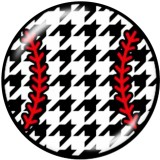 20MM  Baseball  Pattern  Print   glass  snaps buttons