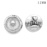 Baseball Football bullet 12MM snap silver plated  interchangable snaps jewelry