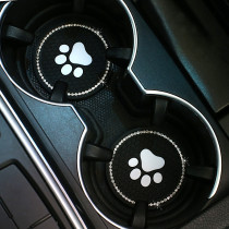 New car coaster diamond-studded PVC bear paw car universal water coaster car non-slip insulation water coaster