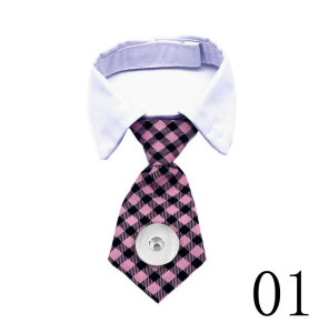 Pet bow tie printing cats and dogs accessories solid color striped plaid pet supplies fit  1 18&20MM snap buttom snap jewelry