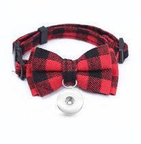 Pet Collar Bowknot Cat Collar Small and Medium-sized Dog Accessories Adjustable Pet Products fit  1 18&20MM snap buttom snap jewelry