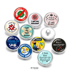 20MM  COVID-19 VACCINE  I  Got my vaccine   Print   glass  snaps buttons