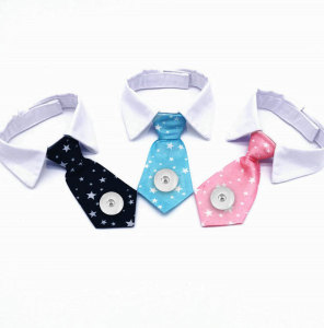 Pet bow tie printing cats and dogs accessories solid color striped plaid pet supplies fit  1 18&20MM snap buttom snap jewelry