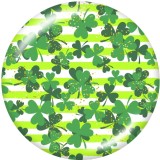 20MM   Clover   Pattern   Print   glass  snaps buttons