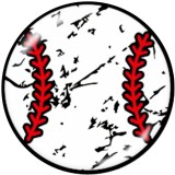 20MM  Baseball  Pattern  Print   glass  snaps buttons