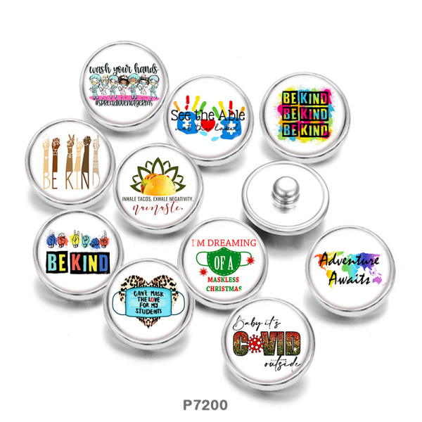 20MM  Nurse  Print   glass  snaps buttons