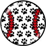 20MM  Baseball  Pattern  Print   glass  snaps buttons