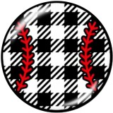 20MM  Baseball  Pattern  Print   glass  snaps buttons