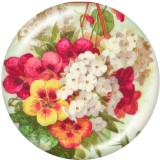 20MM  Flower  Print   glass  snaps buttons