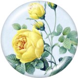 20MM  Flower  Print   glass  snaps buttons