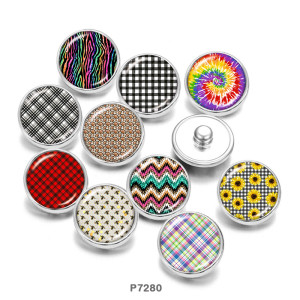 20MM   Pattern   Print   glass  snaps buttons